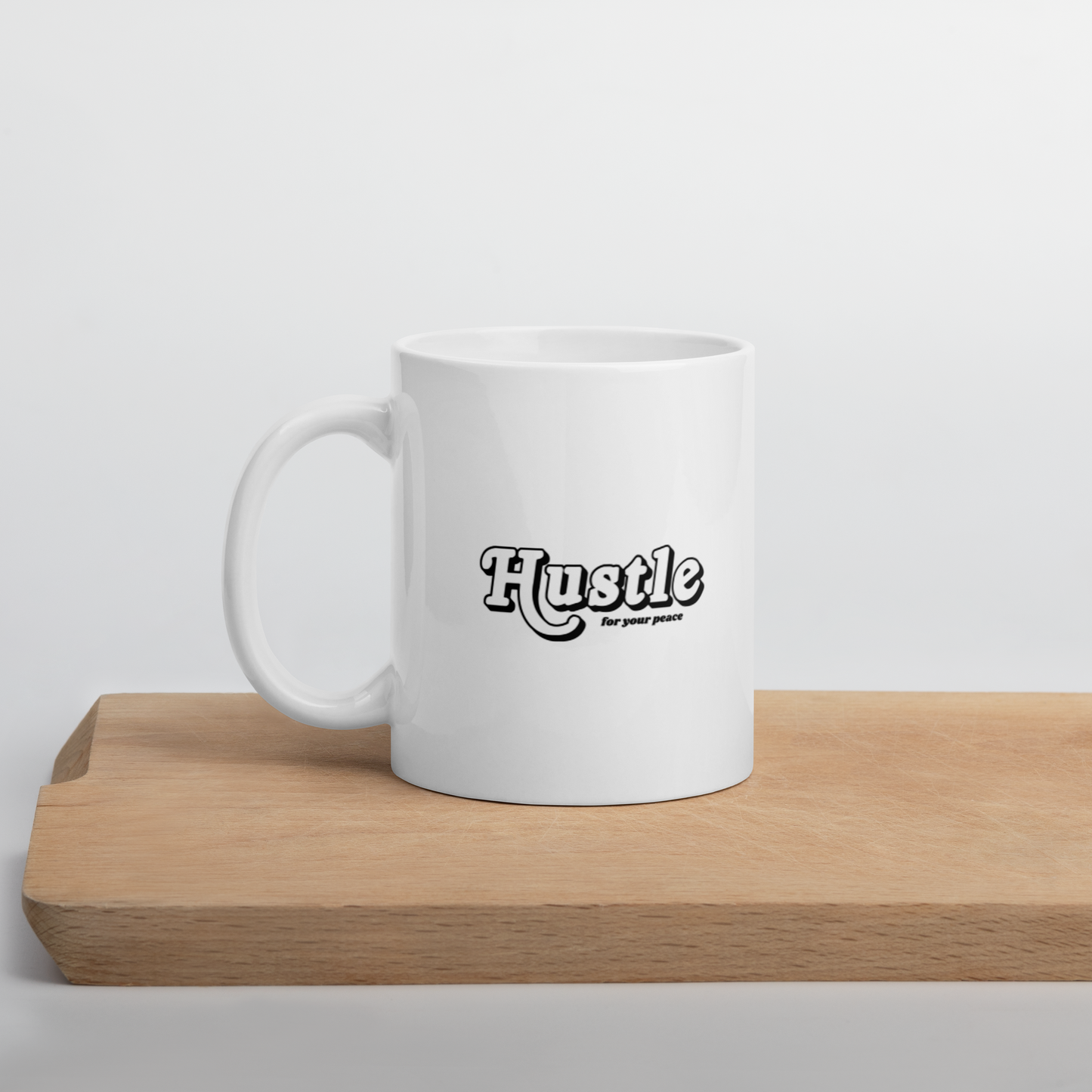 White glossy mug